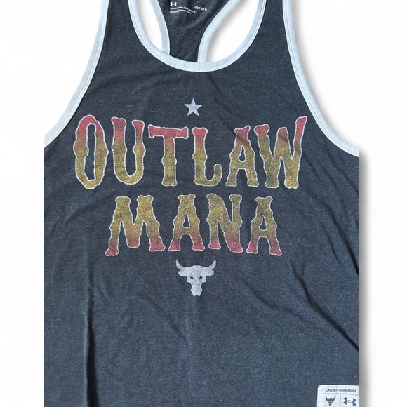 Project Rock Under Armour Gray Outlaw Mana Tank Top Mens Large - Picture 3 of 5
